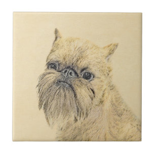 Brussels Griffon Painting - Cute Original Dog Art Tile