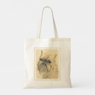 Brussels Griffon Painting - Cute Original Dog Art Tote Bag