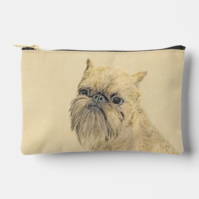 Brussels Griffon Painting Red Rough Cute Dog Art Accessory Pouch (Front)