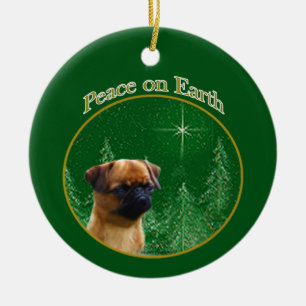 Brussels Griffon Peace Ceramic Tree Decoration