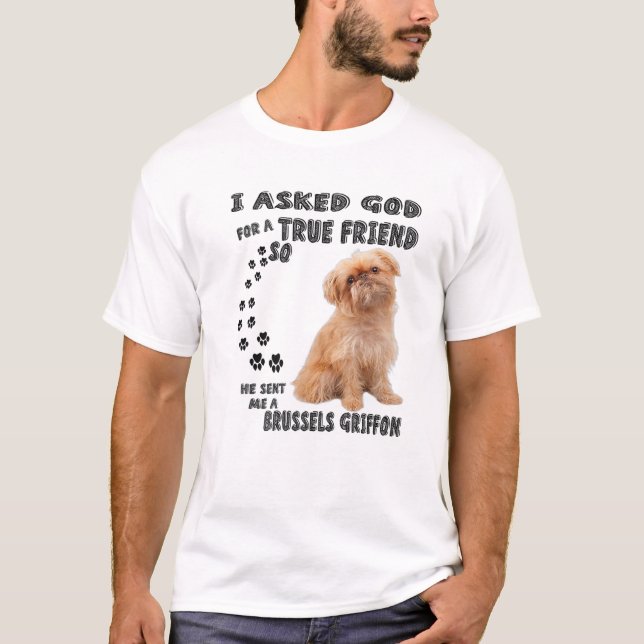 Brussels Griffon Quote Mum, Griff Dad, Belgium Gri T-Shirt (Front)