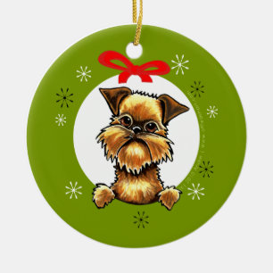Brussels Griffon Rough Coat Christmas Classic Ceramic Tree Decoration
