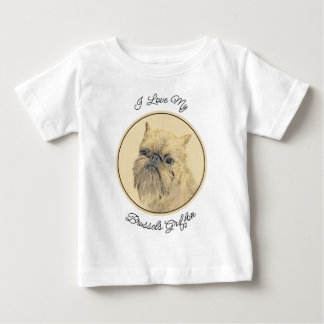 Brussels Griffon Rough Painting - Original Dog Art Baby T-Shirt