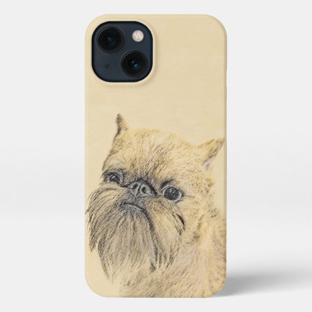 Brussels Griffon Rough Painting - Original Dog Art iPhone Case (Back)
