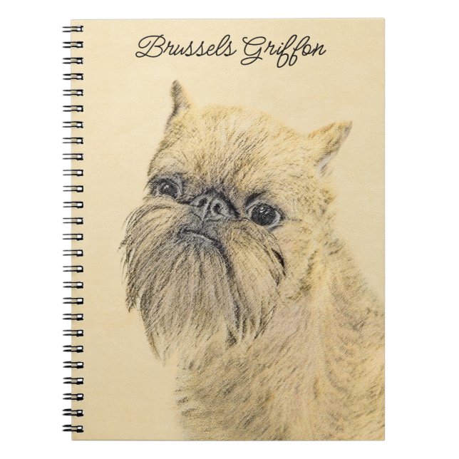 Brussels Griffon Rough Painting - Original Dog Art Notebook (Front)
