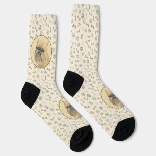 Brussels Griffon Rough Painting - Original Dog Art Socks