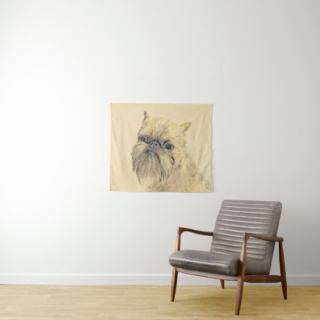 Brussels Griffon Rough Painting - Original Dog Art Tapestry (In Situ (Horizontal))