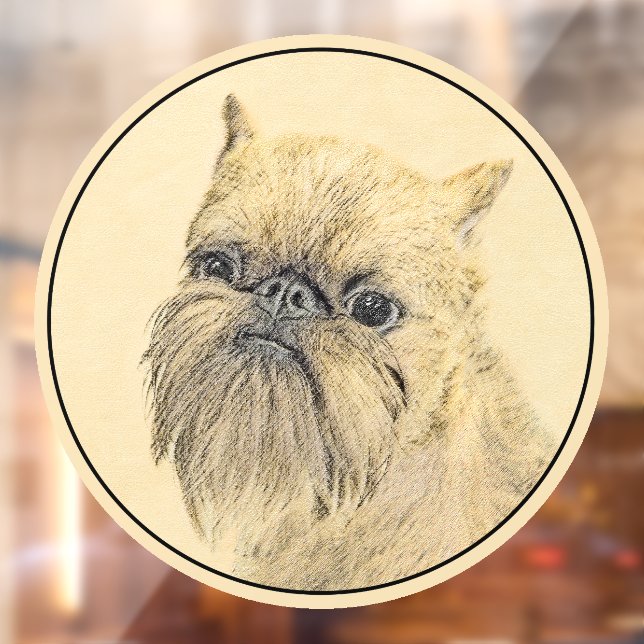 Brussels Griffon Rough Painting - Original Dog Art Window Cling (Sheet 2)