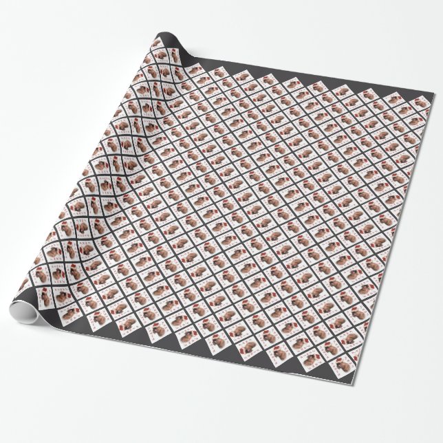 Brussels Griffon Santa Paws Wrapping Paper (Unrolled)