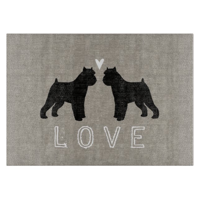 Brussels Griffon Silhouettes Love Cutting Board (Front)