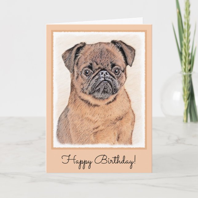 Brussels Griffon Smooth Painting Original Dog Art Card (Front)