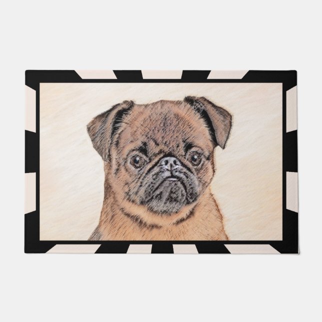 Brussels Griffon Smooth Painting Original Dog Art Doormat (Front)
