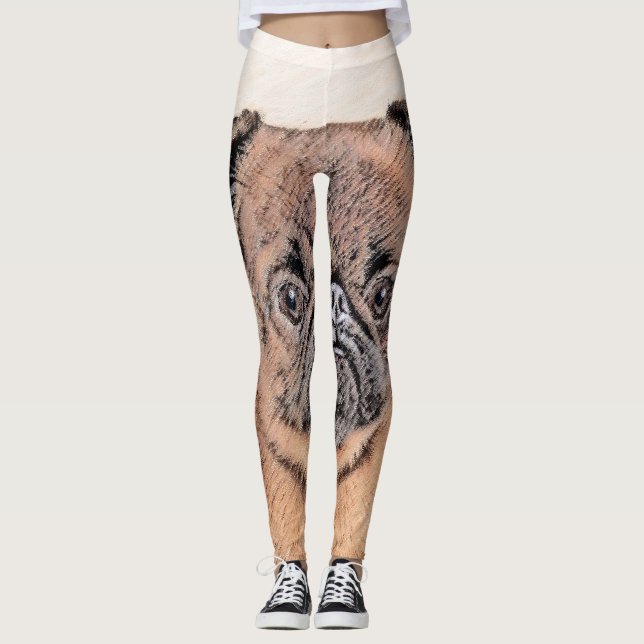 Brussels Griffon Smooth Painting Original Dog Art Leggings (Front)