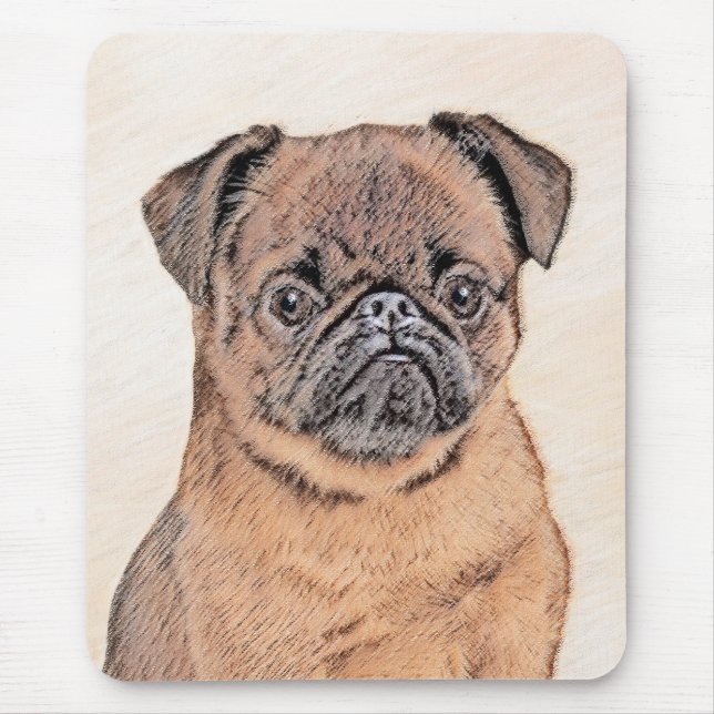 Brussels Griffon Smooth Painting Original Dog Art Mouse Mat (Front)