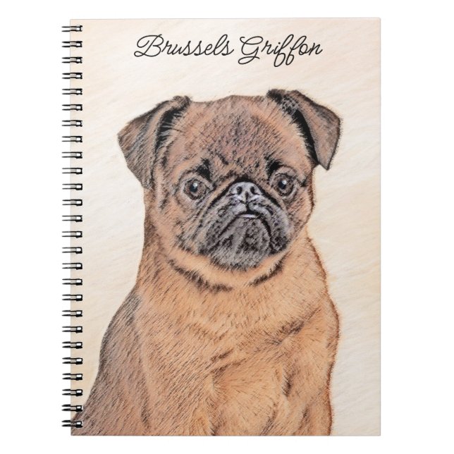 Brussels Griffon Smooth Painting Original Dog Art Notebook (Front)