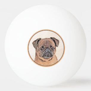 Brussels Griffon Smooth Painting Original Dog Art Ping Pong Ball