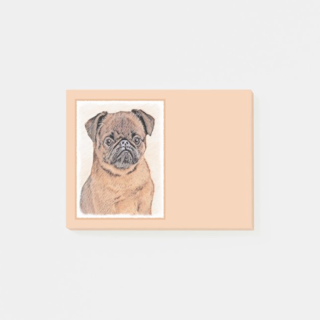Brussels Griffon Smooth Painting Original Dog Art Post-it Notes (Front)