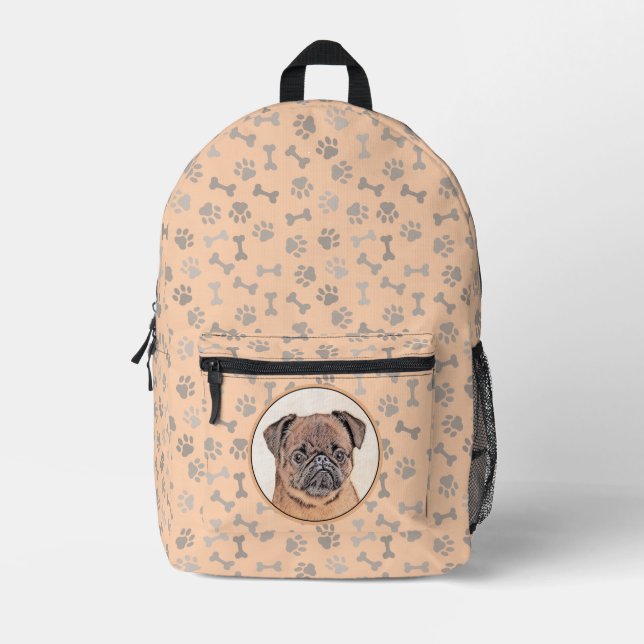 Brussels Griffon Smooth Painting Original Dog Art Printed Backpack (Front)