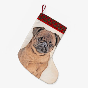 Brussels Griffon Smooth Painting Original Dog Art Small Christmas Stocking