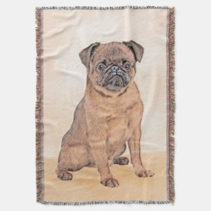 Brussels Griffon Smooth Painting Original Dog Art Throw Blanket