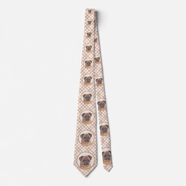 Brussels Griffon Smooth Painting Original Dog Art Tie (Front)