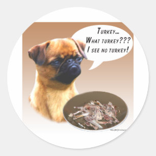 Brussels Griffon Turkey Classic Round Sticker
