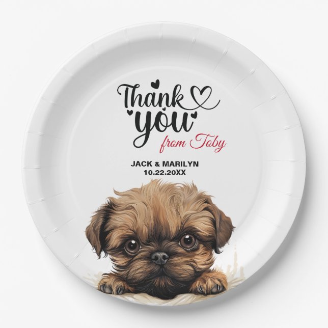 Brussels Griffon Wedding Reception Paper Plate (Front)