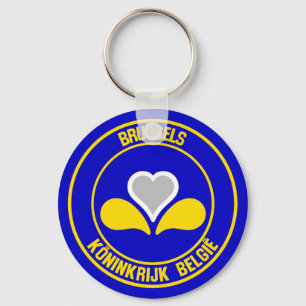 Brussels Round Emblem Key Ring