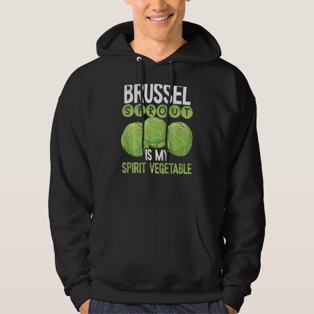 Brussels Sprout Is My Spirit Vegetable Backprint V Hoodie (Front)