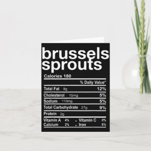 Brussels Sprout Nutrition Facts Funny Thanksgiving Card