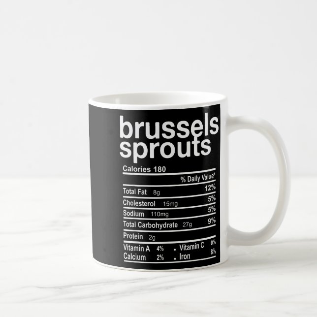 Brussels Sprout Nutrition Facts Funny Thanksgiving Coffee Mug (Right)