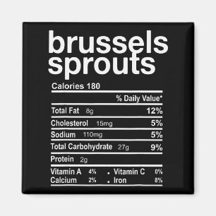 Brussels Sprout Nutrition Facts Funny Thanksgiving Magnet