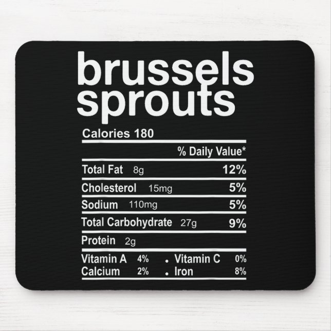 Brussels Sprout Nutrition Facts Funny Thanksgiving Mouse Mat (Front)