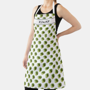 Brussels Sprout Pattern Christmas Personalised Apron