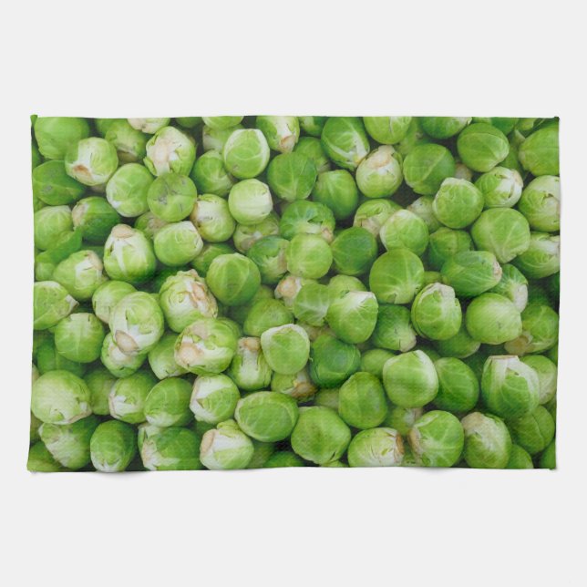 Brussels sprouts cabbage tea towel (Horizontal)