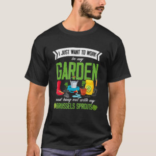 Brussels Sprouts Gardening Garden Gardener Plant V T-Shirt