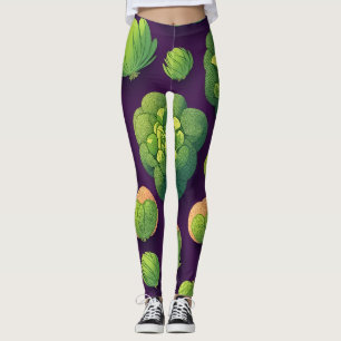 Brussels sprouts Retro Personalised Pattern Leggings