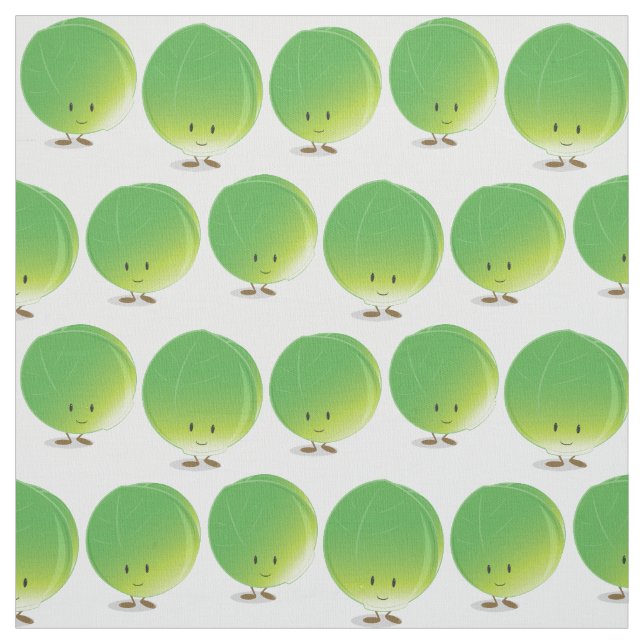Brussels Sprouts Vegetable Food Fabric (Swatch)