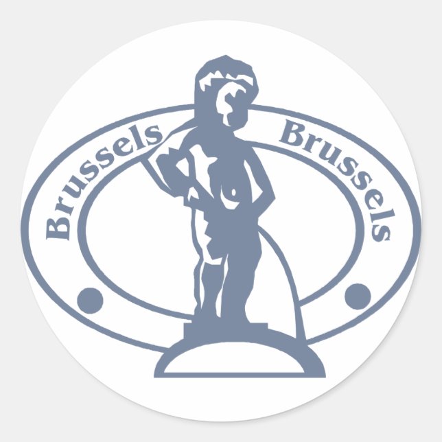 Brussels Stamp Classic Round Sticker (Front)