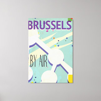 Brussels Vintage vacation Poster Canvas Print