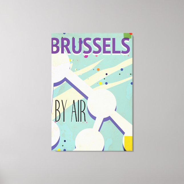 Brussels Vintage vacation Poster Canvas Print (Front)