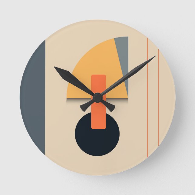 Brutal geometric shapes   round clock (Front)