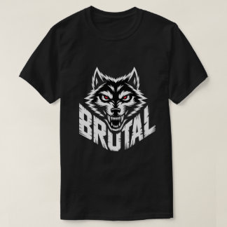 Brutal Wolf Head Streetwear  T-Shirt
