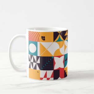 Brutalism art inspired abstract pattern made with coffee mug