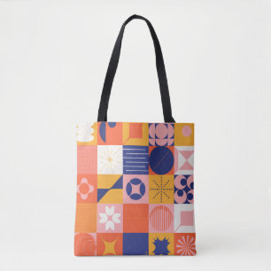 Brutalism art inspired abstract pattern made with tote bag