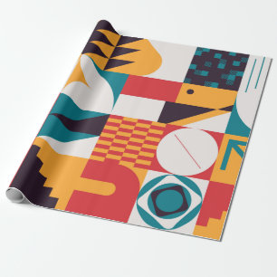 Brutalism art inspired abstract pattern made with wrapping paper