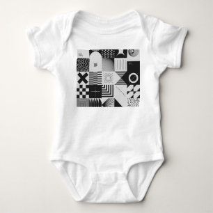 Brutalism Art: Vintage Geometric Patterns Baby Bodysuit