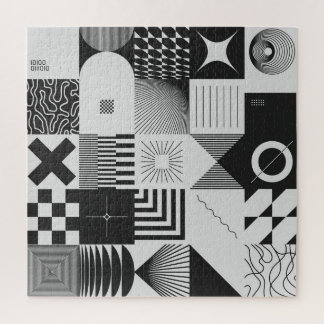 Brutalism Art: Vintage Geometric Patterns Jigsaw Puzzle