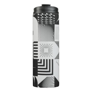 Brutalism Art: Vintage Geometric Patterns Thermal Tumbler