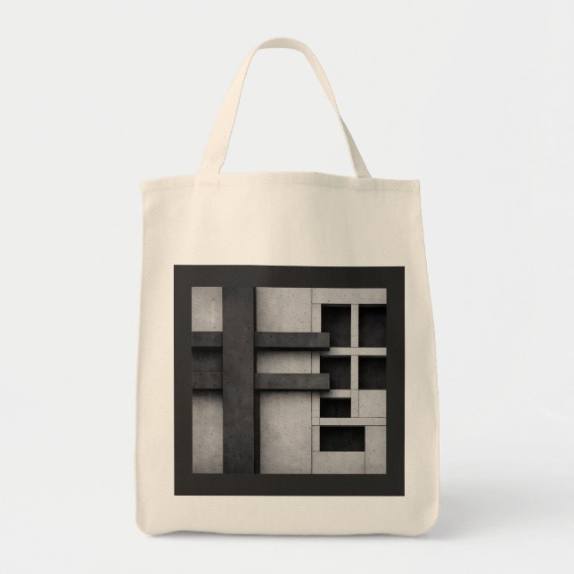 Brutalist Architecture Design Fine Art Cubist Tote Bag (Front)